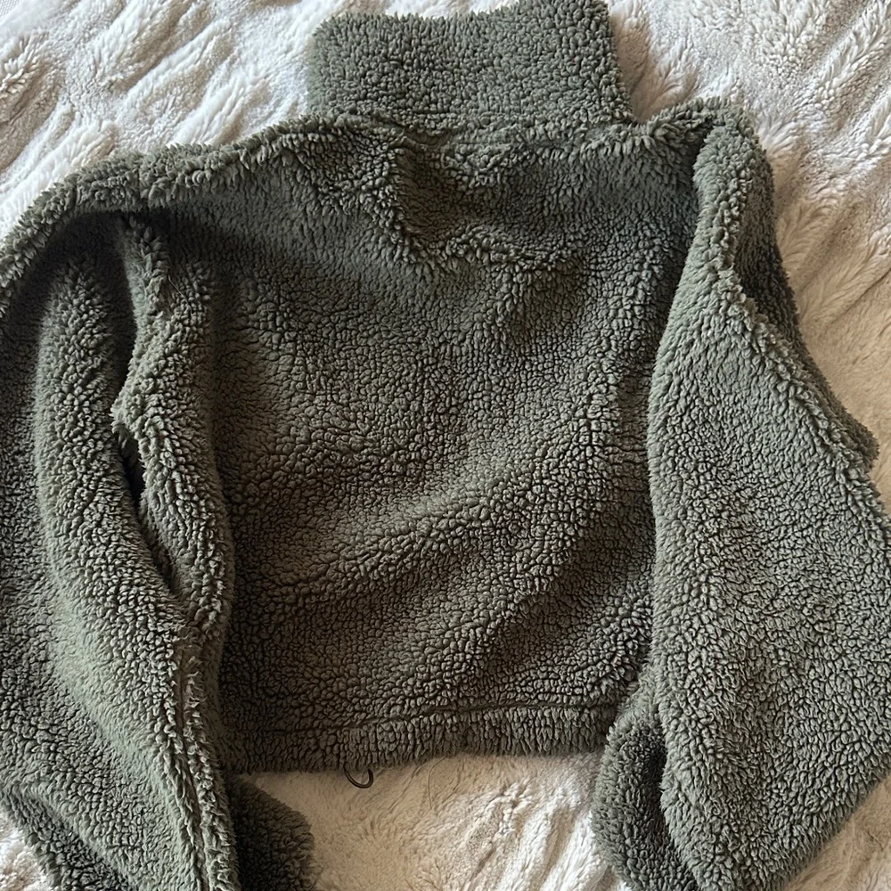 Topshop Olive Teddy Jacket - Picture 6 of 6